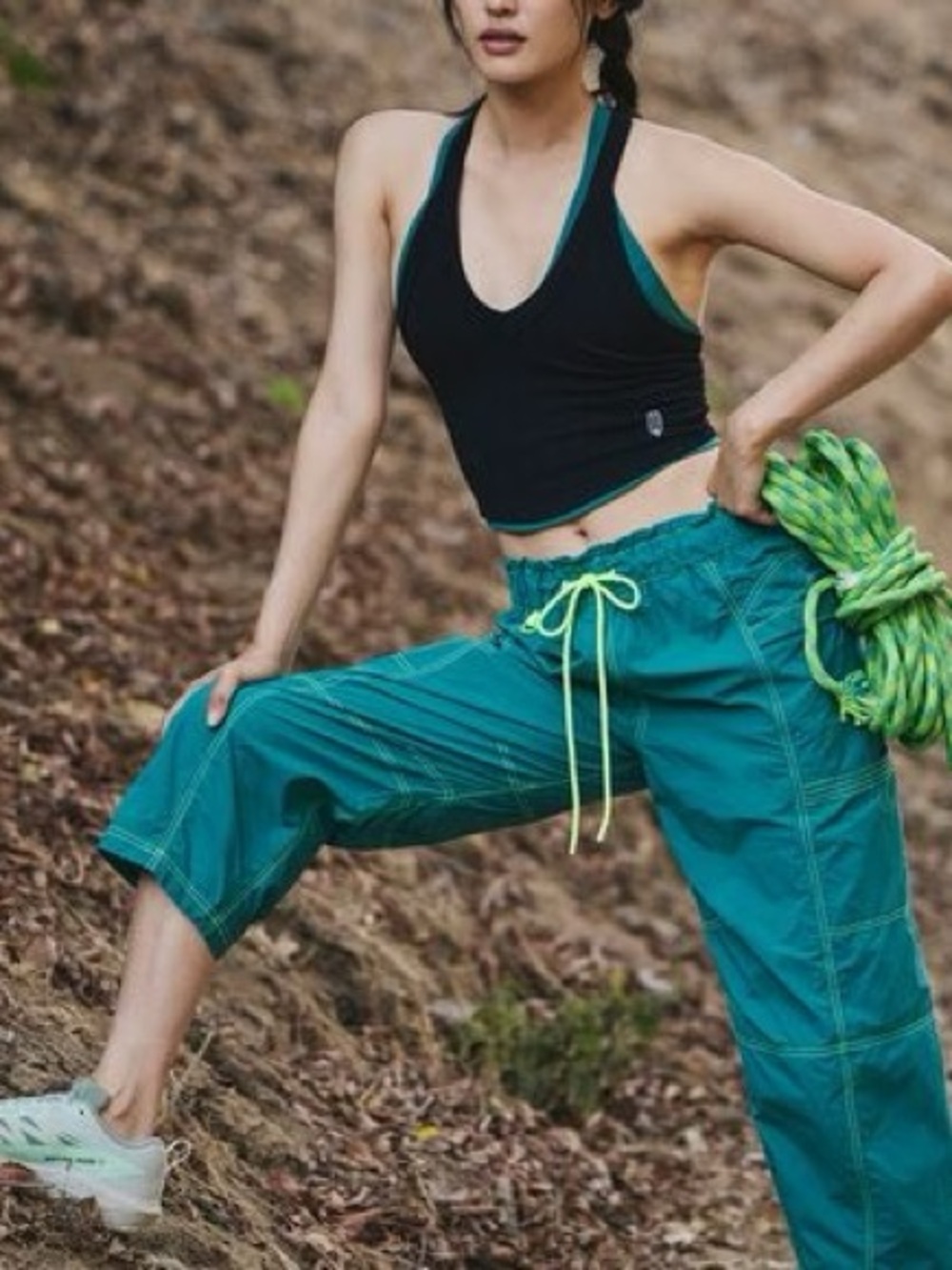 Free People FP Movement In The Wild Hiking Cargo Pants Teal Turquoise - Picture 5 of 12